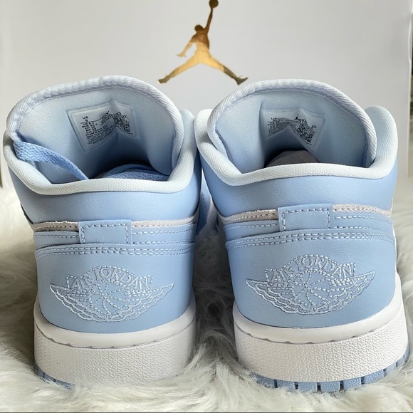 Nike Air Jordan 1 Low Football Grey White Aluminum UNC W9 - Picture 8 of 14